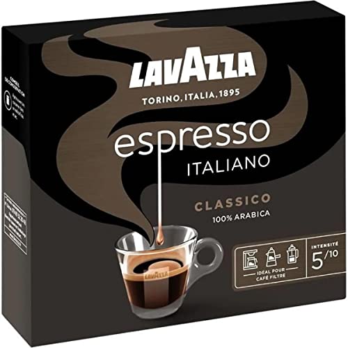 Café Moulu Espresso Italiano Classico 100% Arabica Intensité 5 Lavazza Les 2 Paquets De - vue 6