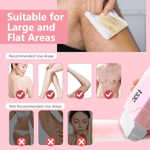 Waxfans Roll On Wax kit,Waxing Kit for Sensitive Skin, Wax Roller, Roll On Wax Warmer for Hair Removal,at Home Waxing Kit for Women men,Soft Wax Heater for Larger Areas of the Body(pink)
