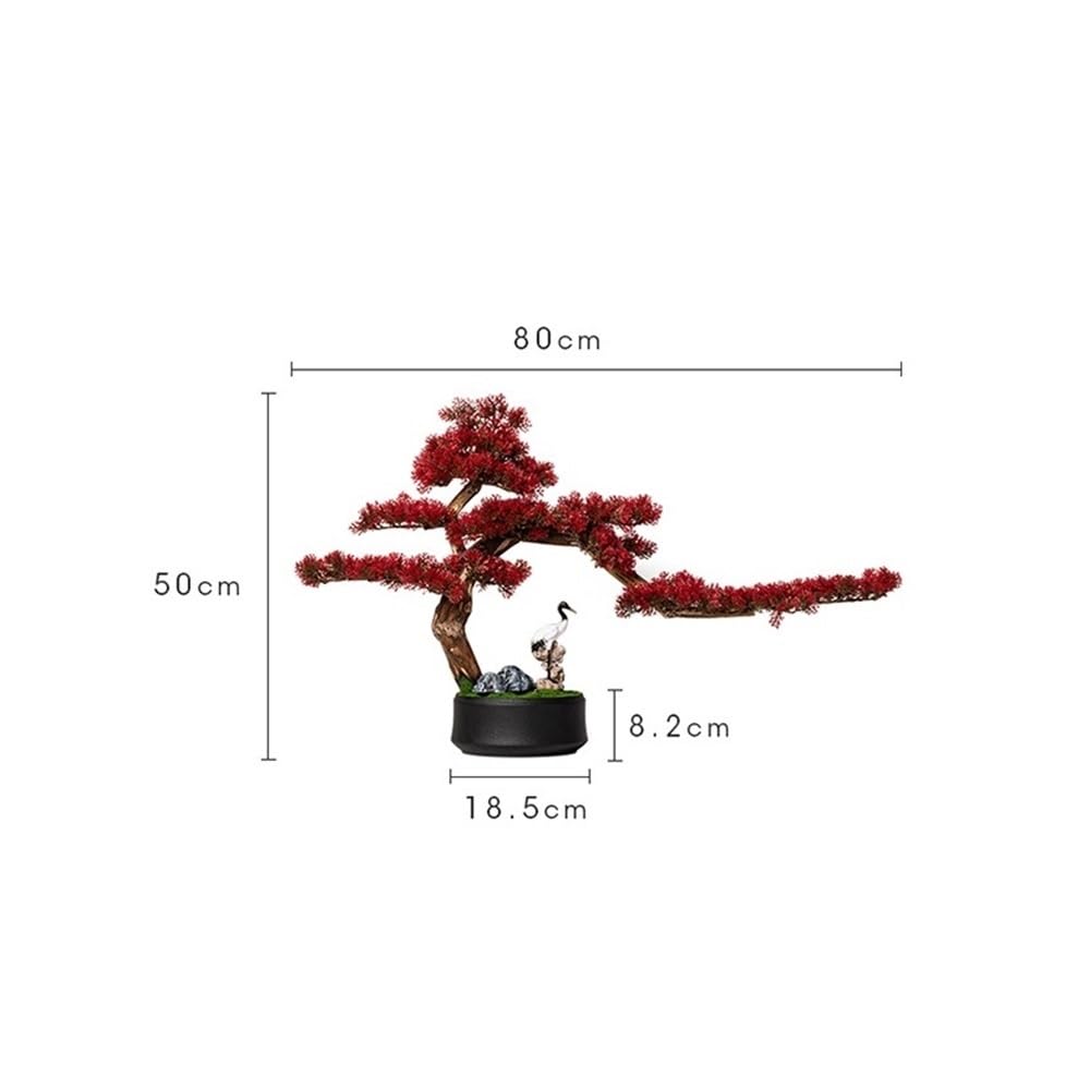 Amazon｜人工植物 新中国風 赤 人工盆栽 木 家庭用 リビングルーム