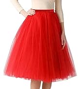 Golatcr Damen Tüllrock 50er Rockabilly Petticoat Tutu Unterrock Tanzrock Tütü Kurz Rock Ballett C...