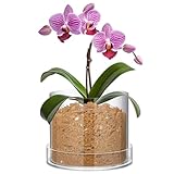 Sunnychicc Clear Plant Nursery Pots Acrylic Orchid Pots with Drainage Holes and Tray Transparent Planter for Indoor Plants, Succulents, Herb, Flowers and Cactus Decorative(8 Inches,Circle)