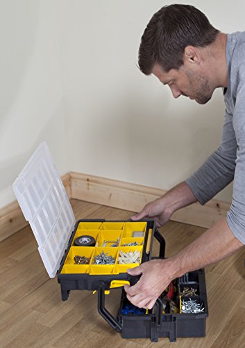 Stanley STST1-75540 Boîte à Compartiments Sortlevel 23 Compartiemnts - Profondeur 79mm - Poignée Ergonomique - Séparateurs modulables - Couvercle transparent - Loquets de Verrouillage (Lot de 2)