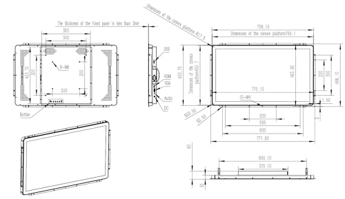 Image of 32 Inch 10 Points PCAP Open Frame Touch Screen Waterproof for Kiosk Automation POS Vending and Digital Signage