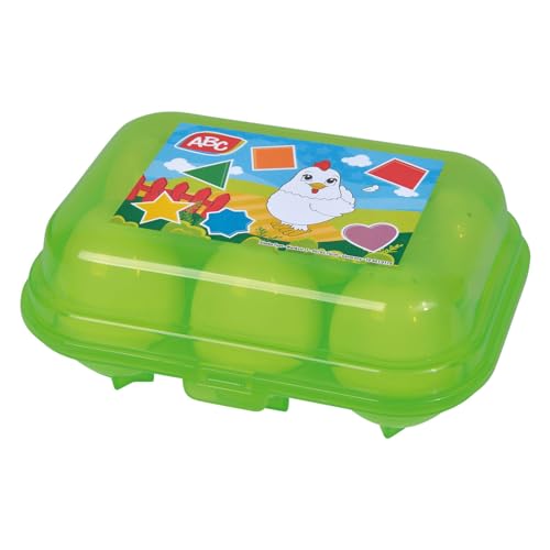 Simba 104010179 ABC Clasificador de Formas de Huevos, 6 Huevos con Coloridas Formas para Descubrir, clasificar, Juguete para bebé, 7 cm, a Partir de 12 Meses