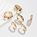 ONBRIG Gold Rings for Women Chunky Rings Set Adjustable Thick Statement Ring Vintage Wide Colorful Stackable Ring for Women Chunky Jewlery (B : 6PCS - G)