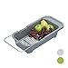 Relaxdays, grigio Colapasta da Lavello, Scolapasta per Verdure & Frutta, Inserto in Plastica per Lavandini fino a 57 cm, PP, ferro