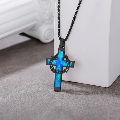 Cross Necklace 925 Sterling Silver Crucifix Pendant Necklace Christian Jewelry Catholic Gifts for Men Women2