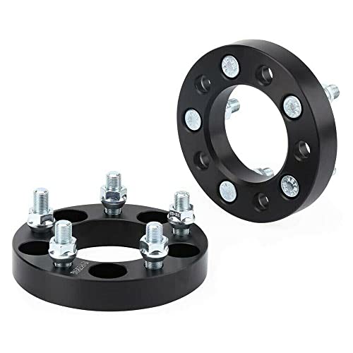 dynofit 5x4.5 Wheel Spacer,1 inch spacers for Jeep Wrangler XJ KJ KK TJ ZJ Ford Explorer Mustang Falcon Ranger Edge MKT MKX,Set of 2 Wheel Spacer Kit with 1/2-20 Studs 82.5mm Center Bore 5 Lug