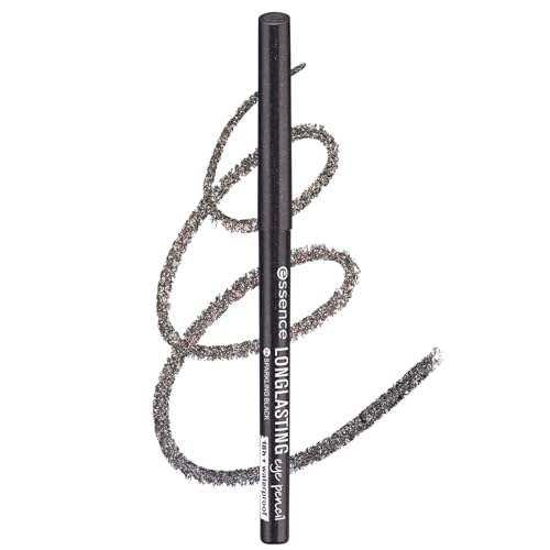 essence LONG-LASTING eye pencil 34 sparkling black – Drehbarer Kajalstift mit intensiver Farbagabe – Vegane Kosmetik – Wasserfest, Langanhaltend & ohne Parfum