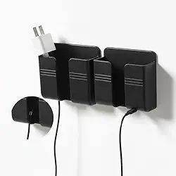 Kit (PRETO) com 2 Suportes de Parede para Celular e Controle Remoto, Kit com 2 Peças, Organizador Resistente para Acessórios, Suporte de Celular (PRETO)