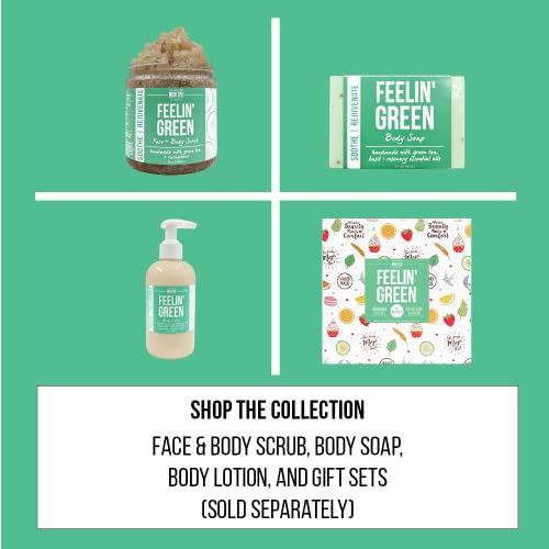 Mojo Spa Feelin Green Face And Body Scrub | Cucumber, Mint, Green Tea Scent | Detoxifying Sugar Based Exfoliator | 10 Oz #TOP5