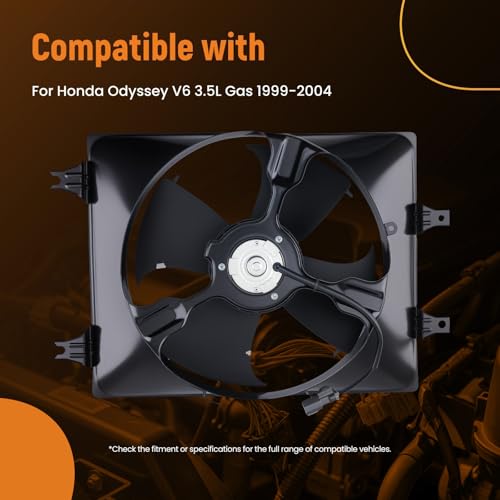 Image of maXpeedingrods Air Conditioner AC A /C Condenser Cooling Fan Assembly w /Motor for Honda Odyssey 1999-2004, 620231 HO3113115 38615P8FA00
