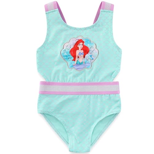 Image of Disney The Little Mermaid Girls UPF 50+ One Piece Bathing Suit for Toddler and Big Kids