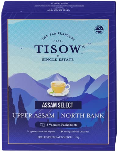 TISOW Assam Select Strong Tea 2kg | 2 Premium Single Estate Teas of Upper Assam & North Bank | 8 Vacuum Packs from the Best CTC Tea Growing Regions of India