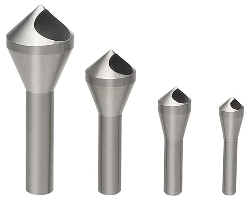 GIONAR 4 Pcs Countersink Bit Set, Titanium Coated Countersink Drill Bits for Metal, High Speed Steel Chamfer Drill Bit for DIY Wood Metal Plastic, Durable Countersink Bits for Metal