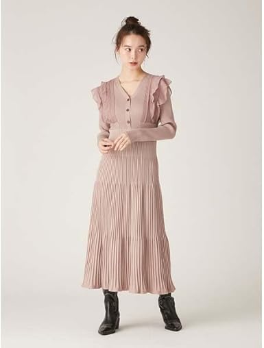 Amazon.co.jp: シフォンドッキングニットワンピース LWNO251024IVRF