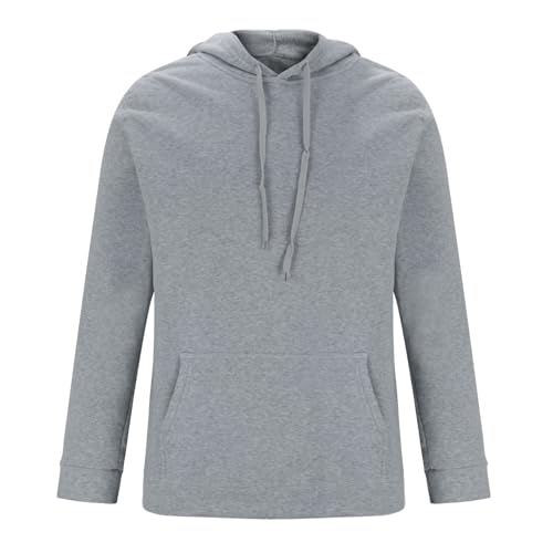 Hoodies For Men Long Sleeve Casual Loose Fit Pullover Hoodie Solid Color Comforts Hooded Sweatshirts with Pockets4