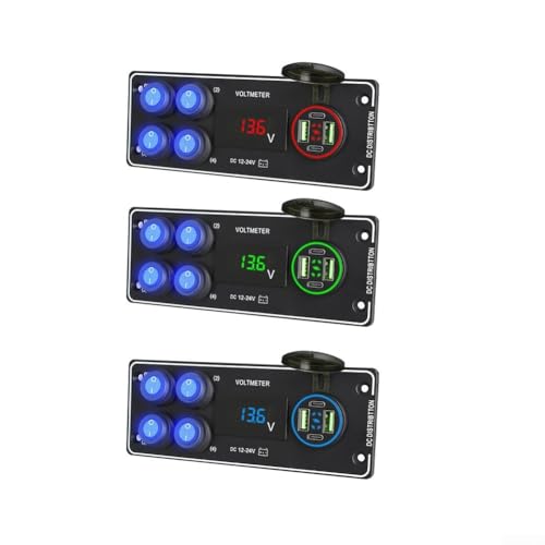 Panneau de commutation à 4 positions 132W max avec charge rapide USB-C PD - 2