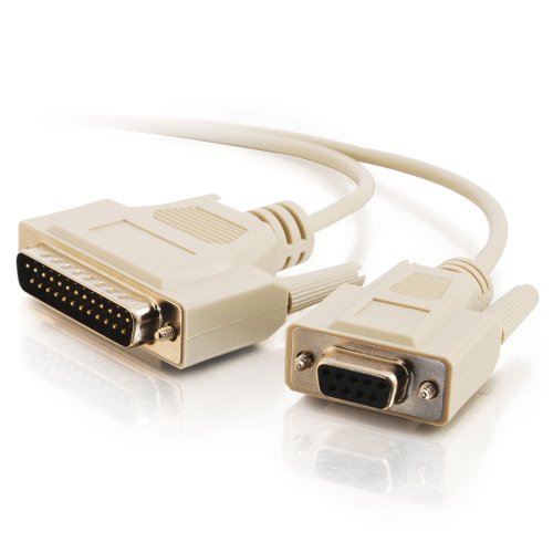 C2G 03019 Db25 Male To Db9 Female Serial Rs232 Null Modem Cable, Beige (6 Feet, 1.82 Meters) #TOP3