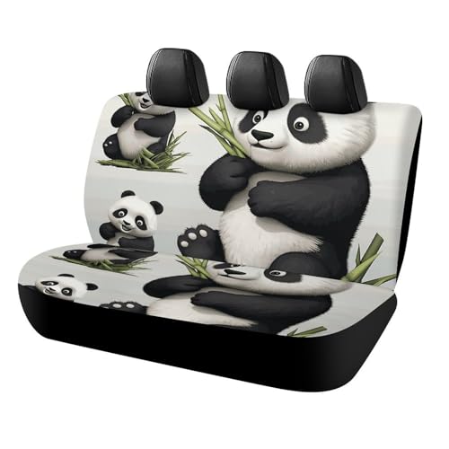 Housse de siège arrière pour chien motif panda antidérapante pour voiture et SUV