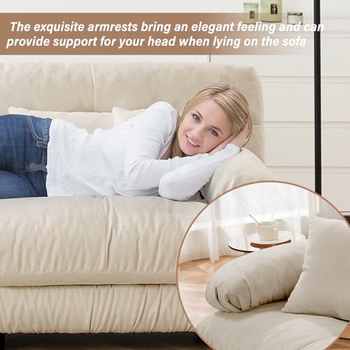 Image of SoarFlash 133.8 inch Sectional Sofa 3 Seat Couch, L Shaped Modern Sofa with Solid Wood Legs, Couches Sofas for Living Room Apartment, Comfortable Small Couches for Small Spaces, Camel