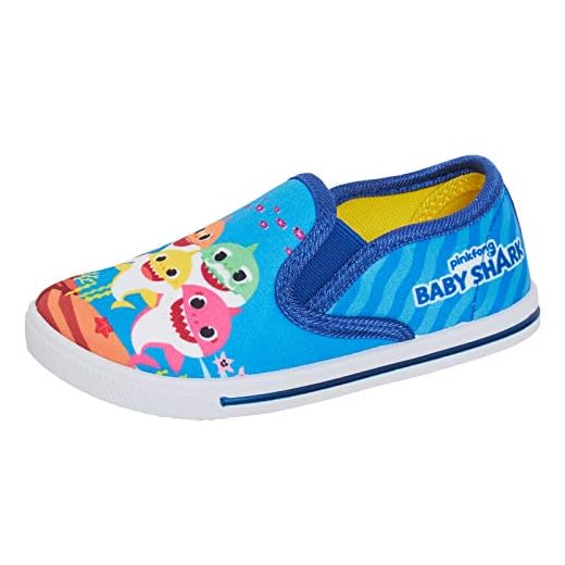 Pinkfong Baby Shark Kids Canvas Pumps Slip On Summer Shoes Girls Plimsolls Boys Trainers Size 11 UK Child Blue