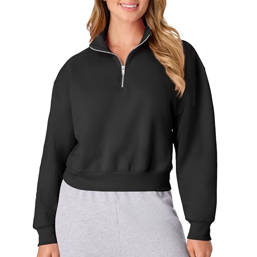 Hanes Women's EcoSmart Crewneck Sweatshirt, Ebony, Medium