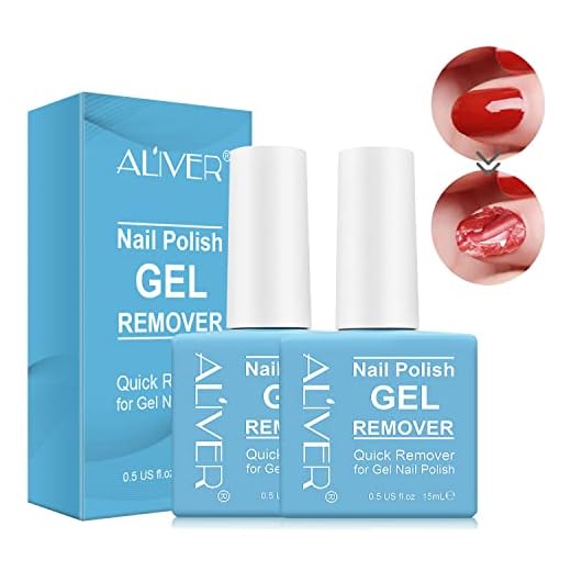 ALIVER Gel Nail Polish Remover, 2 Pack Magic Soak-off Gel Polish Remover - Effectively and Easily Removes Gel Nail Polish Within 2-4 Minutes - 0.5 Fl Oz