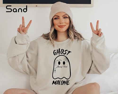 Ghost Malona Sweatshirt, Funny Halloween Sweatshirt, Cute Ghost Halloween Sweatshirt, Unisex Crewneck Sweatshirt, Halloween Women's Sweatshirt2