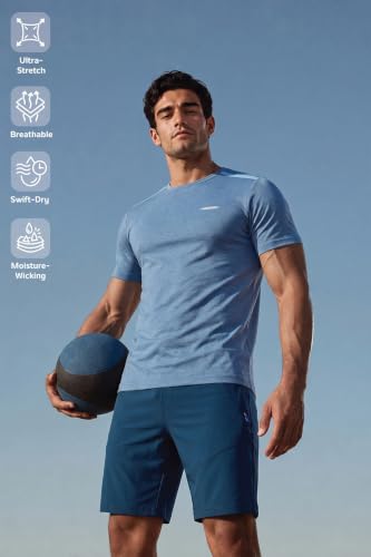 Image of Van Heusen Men's Running T-Shirt | Regular Fit | Crew Neck | Soft Breathable Mircofiber | Casual Wear | Summer Favorite | Shoulder Bonding |Sports T-Shirt | Style 61005