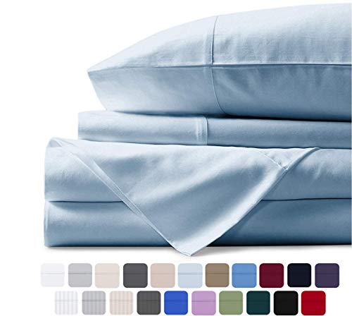 Mayfair Linen 100% Egyptian Cotton Sheets, Sky Blue King 6 PC Sheets Set