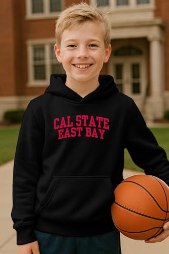 NCAA Officially Licensed Apparel California State University East Bay Pioneers Logo Youth Hoodie Cal08HK Black X-Large2