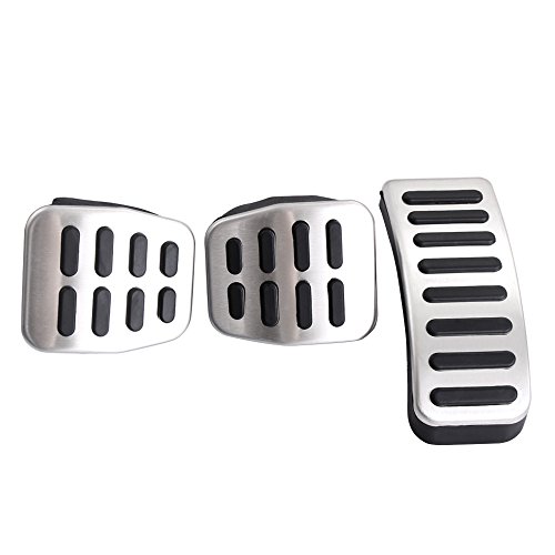 AndyGo Fit for VW Bora/Jetta Mk4 / Golf Mk4 / Polo 9N Non-Slip Stainless Steel Style Pedal Cover for Manual Gear