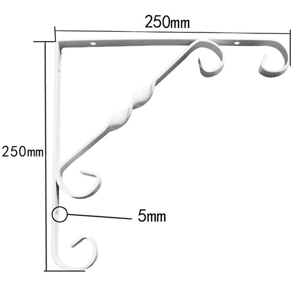 Staffe per mensole in Metallo, Supporto per mensola angolare fissato al Muro, staffe per mensole Decorative per Cucina, Ufficio, Camera da Letto con Viti Hardware, Set di 2