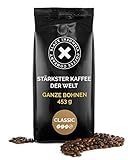 Black Insomnia Kaffeebohnen extra stark I 1105mg Koffein pro Tasse - stärkster Kaffee der Welt I 100% Robusta Kaffeebohnen I Espresso Bohnen I säurearmer Kaffee I Classic Flavour, 453g