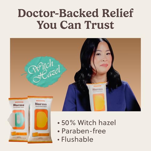 Image of Norms Big Sheets XL Hemorrhoid Wipes, Witch Hazel, Flushable, 48ct 3-Pack | At 7 by 8 inches, nearly twice the size of standard wipes, great postpartum compress, flushable, septic safe.