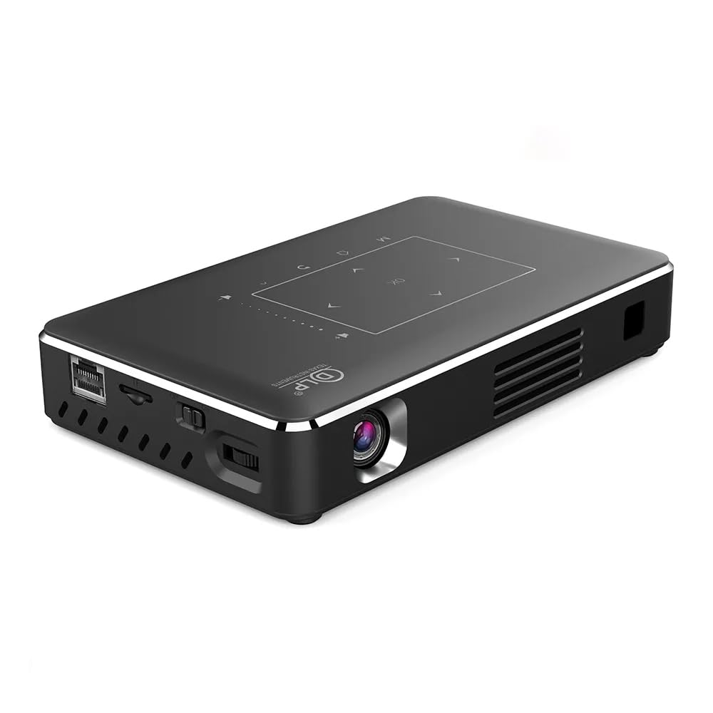 Mini proiettore, 2500 lumen LED Smart Portable Projector, 4K 3D videogiochi proiettore con Wifi e Bluetooth per Android/iOS/TV Stick (2 GB RAM 16 GB ROM)