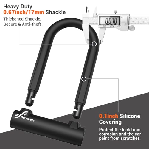 Sportneer 17mm Shackle U-Lock