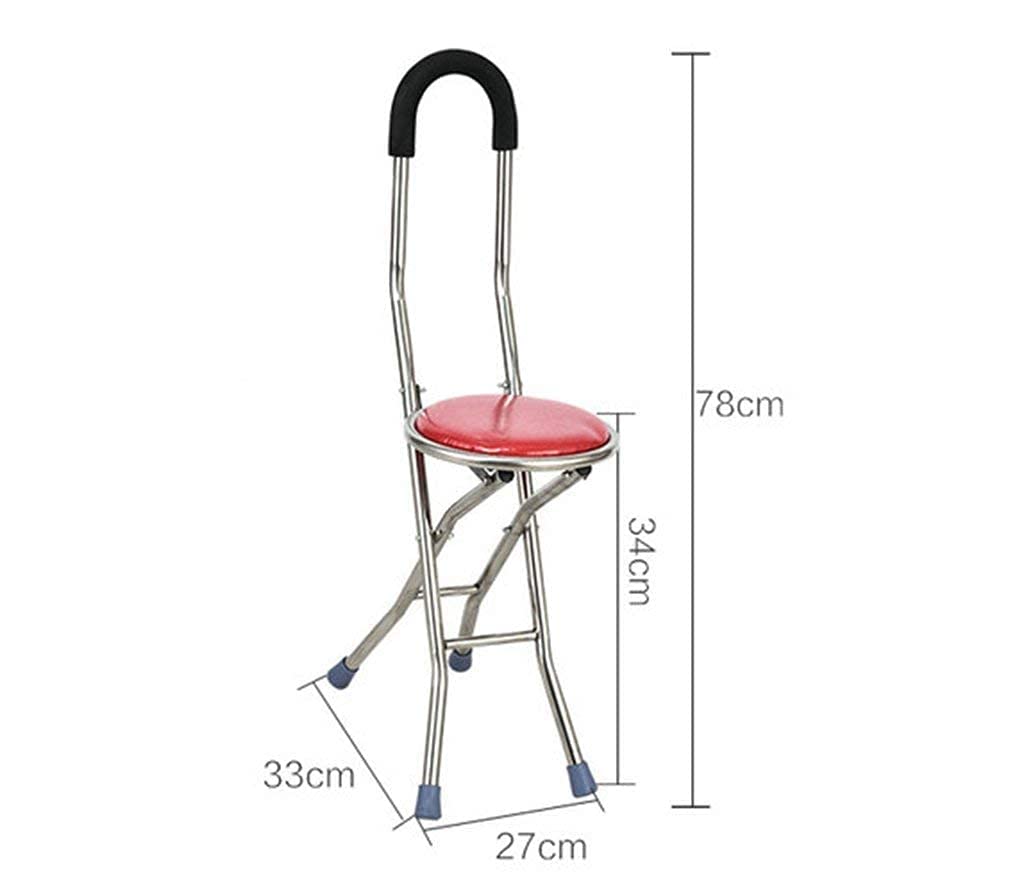 Deambulatori per anziani Stampelle Ausilio per la deambulazione per adulti Stampelle per anziani in acciaio inossidabile Sgabello per anziani Camminatore piegato a quattro gambe Prendi posto Sedia c