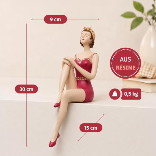 Figurine décorative Moritz badenixe objet d'art rétro maillot de bain rouge - 4