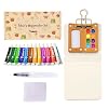 Tobios Juego de pintura de acuarela, mini kit de acuarela de viaje con 12 colores, cepillo de agua recargable, paleta de madera y cuaderno de bocetos, juego de pintura portátil para principiantes, diario y regalos
