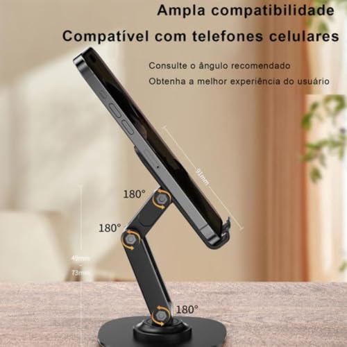 Suporte de Mesa Universal Portátil para Celular Ajustável Articulado Tablet Smartphone Ideal Para Gr