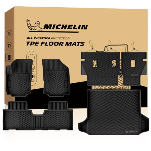 Image of Michelin Vehicle Mats for 2018-2024 Chevy Equinox Gas /GMC Terrain (6 Piece) | NOT Fit Equinox EV, Custom Fit, Non-Slip, All-Weather TPE Liner, Premier Series 6PCS