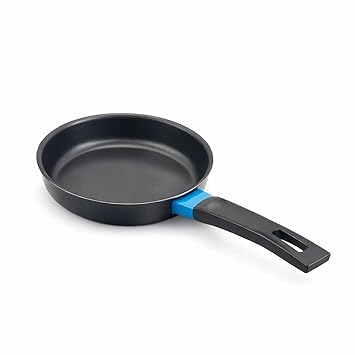 17CM Non Stick Deep Fry Pan with 6CM Height | Small Kadai Style Frying Pan with Heat Resistant Handle | Gas Stove Compatible Cookware for Egg, Curry, Snacks, Mini Meals
