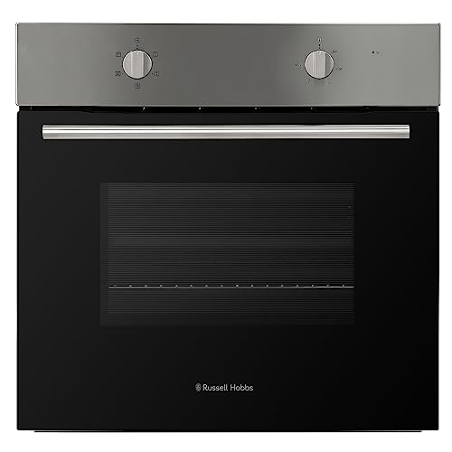Russell Hobbs 70L, 60cm Wide, Single Electric Built-in Fan Oven and Grill in Stainless Steel, 6 Oven Functions, RHFEO7004SS