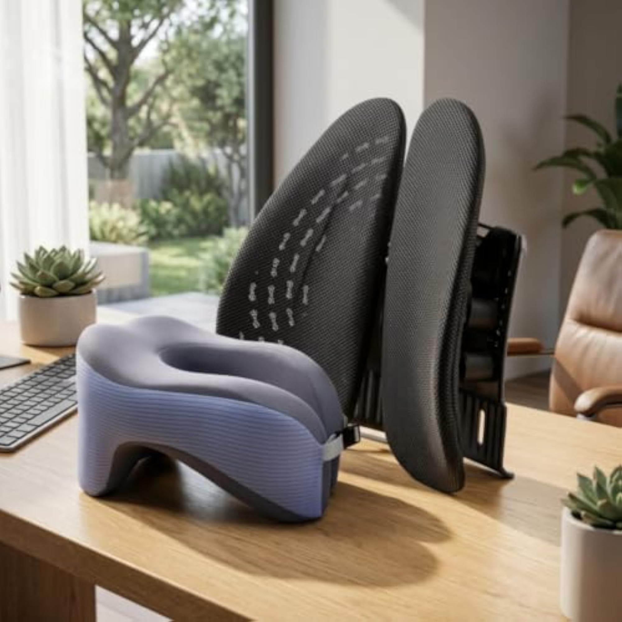 Ergonomic Support Cushion Adjustable-Height Back Support for Office Workers