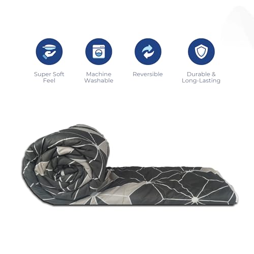 Image of Zinnia Ultra Soft Microfibre Printed Comforter | (Print - Shapes) (BRAYN and Solid Back)