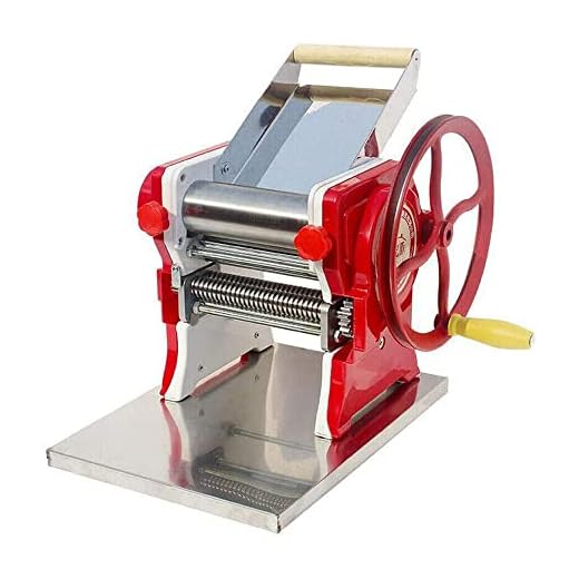 wanwanper Máquina de pasta de acero inoxidable, manivela para hacer pasta de masa, con grosor ajustable, para espaguetis caseros, lasaña, color rojo,OT-ZMWHY-2795-WLK-CXN