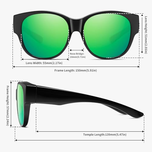 Image of GEGURI Polarized Sunglasses Fit Over Glasses for Men Women, Oversized Square Sun Glasses UV400 Protection Shades