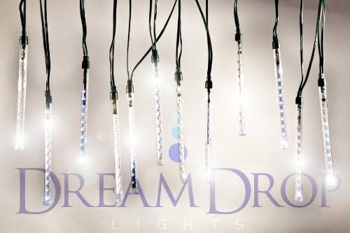 Dream Drop Lights - Set of 12 Double Sided 7" LED Light Tubes with Snowfall Light Effect
